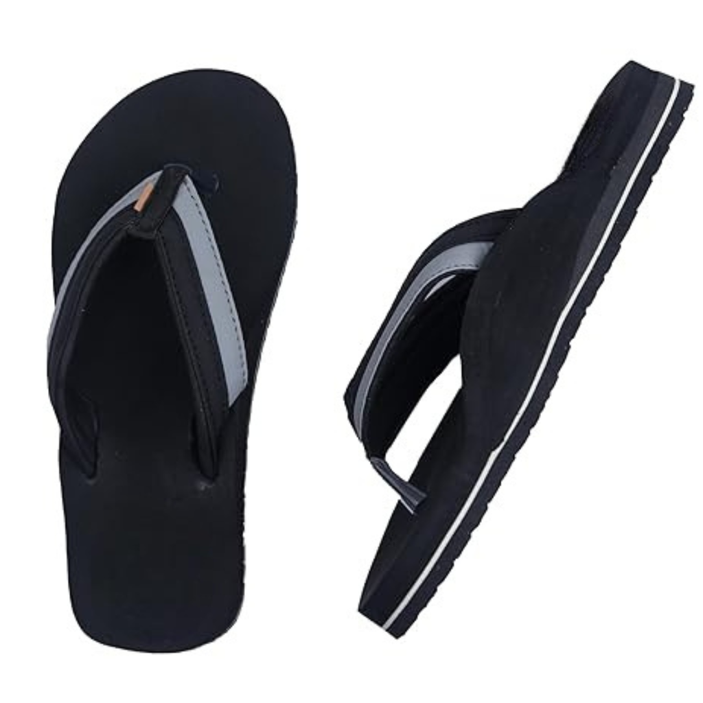 The Healer Men’s Arch Support Diabetic Slippers | Black Cushioned Comfort Footwear | Non-Slip Sole, Lightweight & Breathable | Home & Outdoor Slides