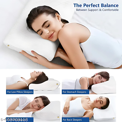 Cervical Orthopedic Pillow with Memory Foam | Contour Design for Neck Pain & Spondylitis Relief | Dual Height Support for Spine Alignment & Better Sleep Quality