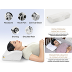 Cervical Orthopedic Pillow with Memory Foam | Contour Design for Neck Pain & Spondylitis Relief | Dual Height Support for Spine Alignment & Better Sleep Quality
