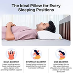 Cervical Orthopedic Pillow with Memory Foam | Contour Design for Neck Pain & Spondylitis Relief | Dual Height Support for Spine Alignment & Better Sleep Quality