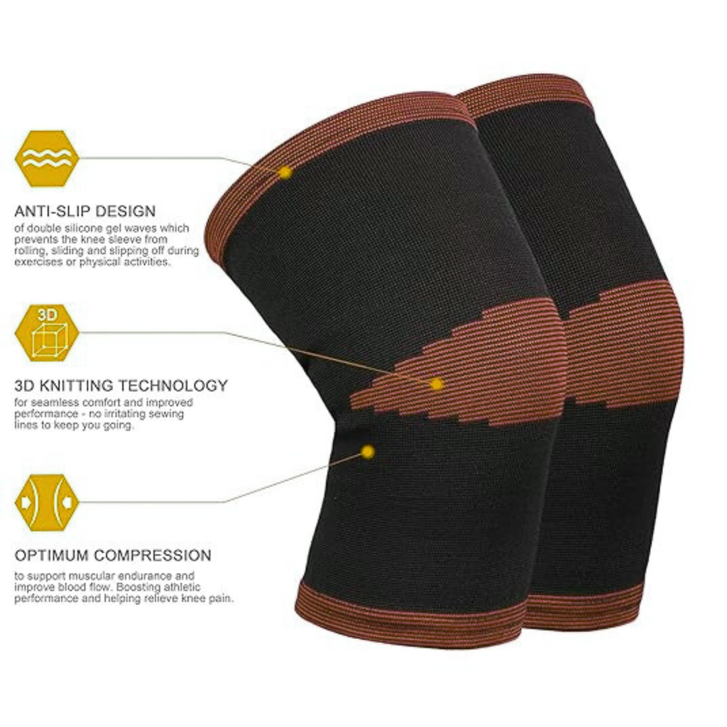 3D Knee Support Compression Sleeve with Anti-Slip Silicone, Pain Relief & Sports Injury Protection for Men & Women – Gym, Arthritis, Ligament Support