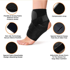 Ankle Support Brace for Men & Women | Adjustable Compression Wrap for Sprains, Swelling & Injury Recovery | Pain Relief & Stability for Sports, Running & Daily Use | One Size Fits All