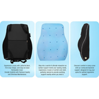 BlueGel Memory Foam Lumbar Support Cushion | Orthopedic Back Support for Office Chair & Car Seat | Ergonomic Design for Lower Back Pain Relief | Breathable Mesh Cover – Black