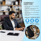 BlueGel Memory Foam Lumbar Support Cushion | Orthopedic Back Support for Office Chair & Car Seat | Ergonomic Design for Lower Back Pain Relief | Breathable Mesh Cover – Black