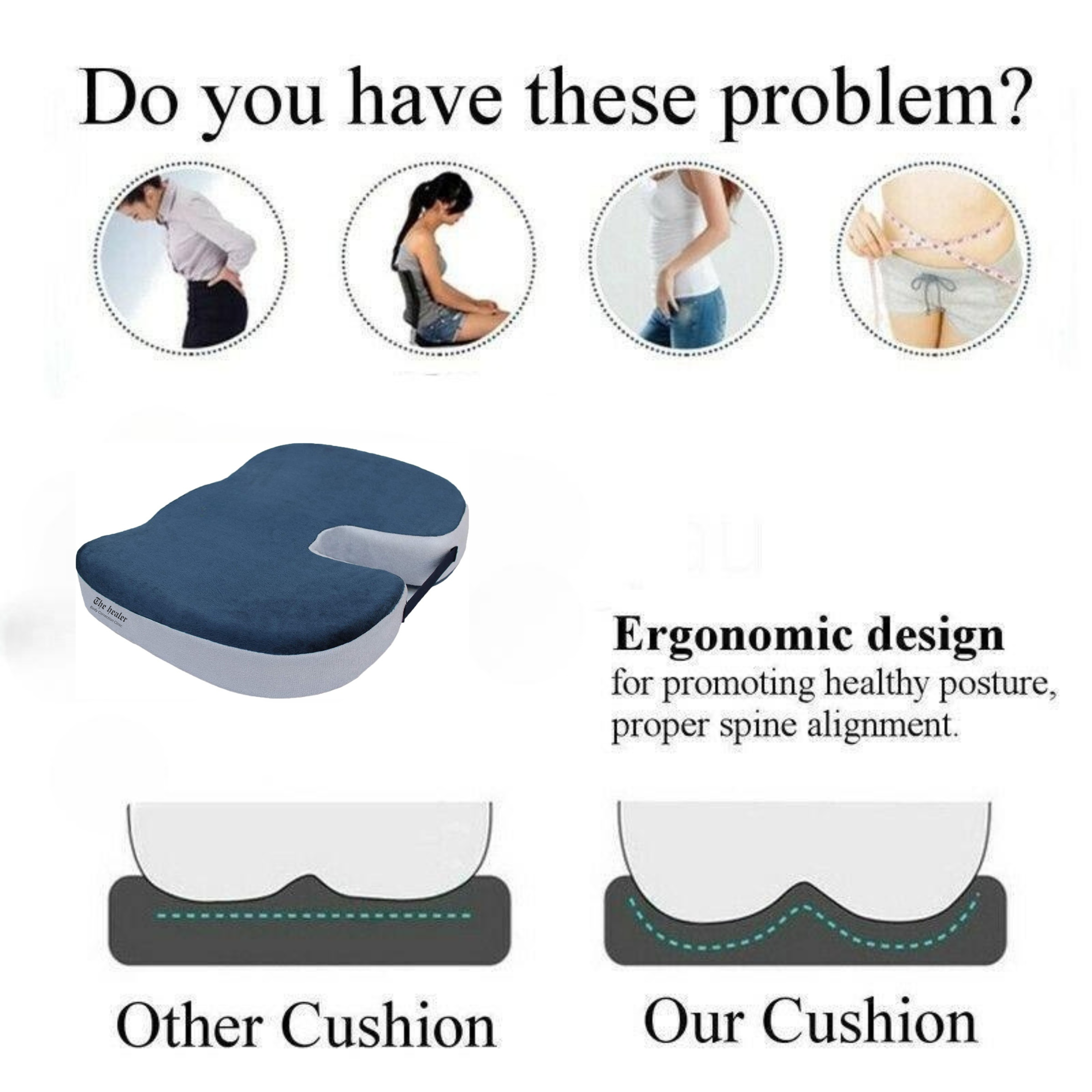 The Healer Foam Cushion | Abstract Coccyx Cushion