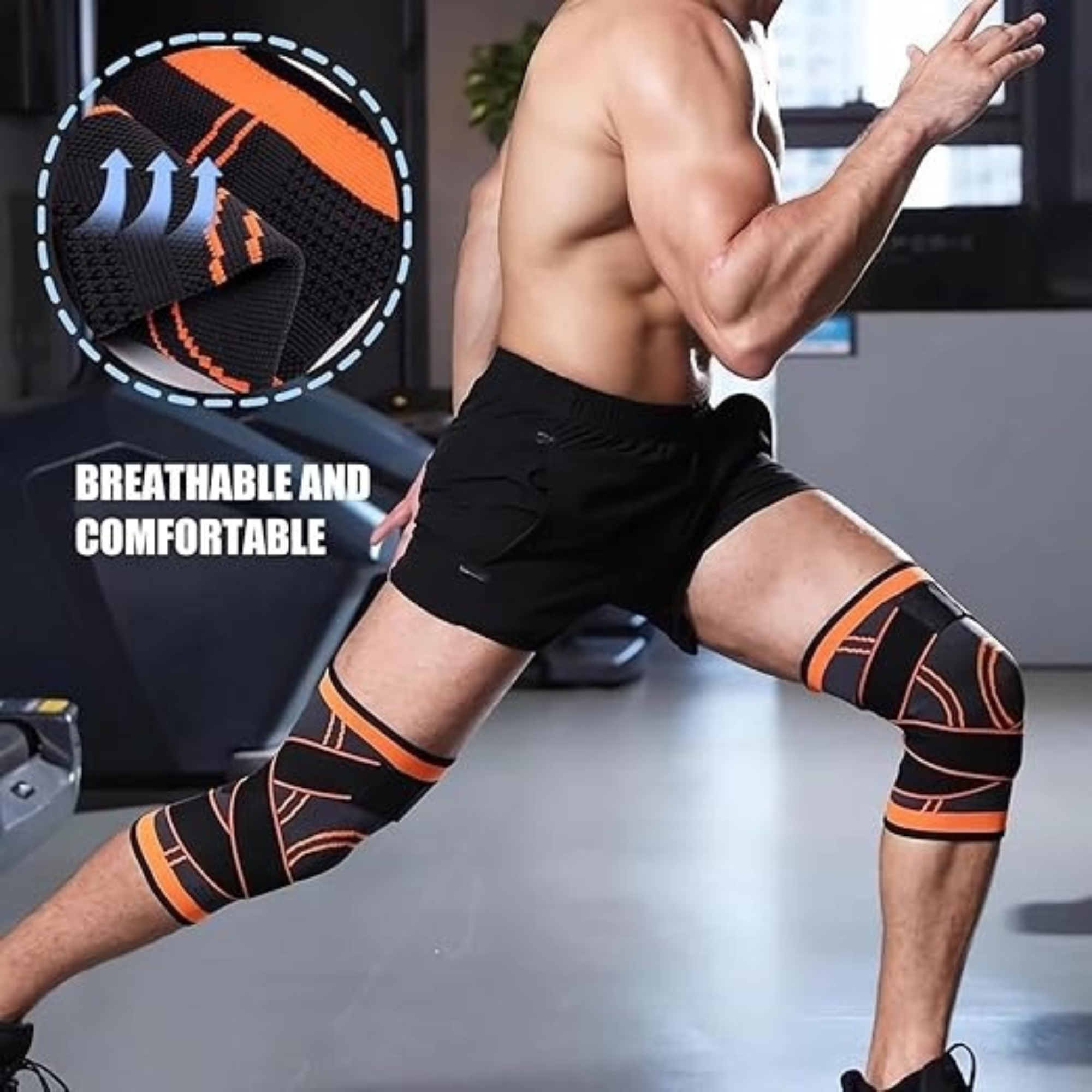 Adjustable Knee Support with Dual Strap | Compression Knee Cap Brace for Pain Relief, Ligament Injury, Arthritis & Gym | Anti-Slip 3D Fit for Men & Women
